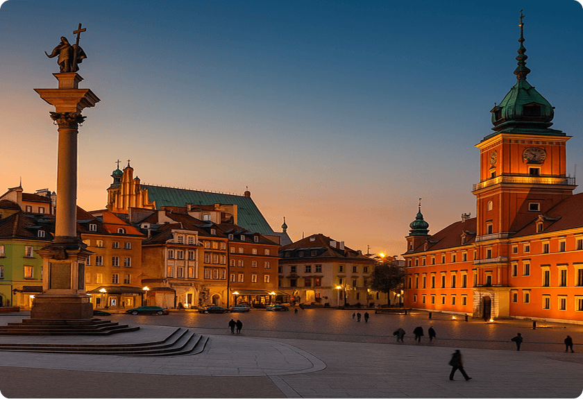 посадочная остановка автобуса на маршруте Харьков – Варшава перед международной поездкой в Польшу